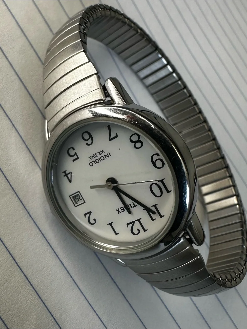 Timex T2H371 Women's Silver Watch with White Dial